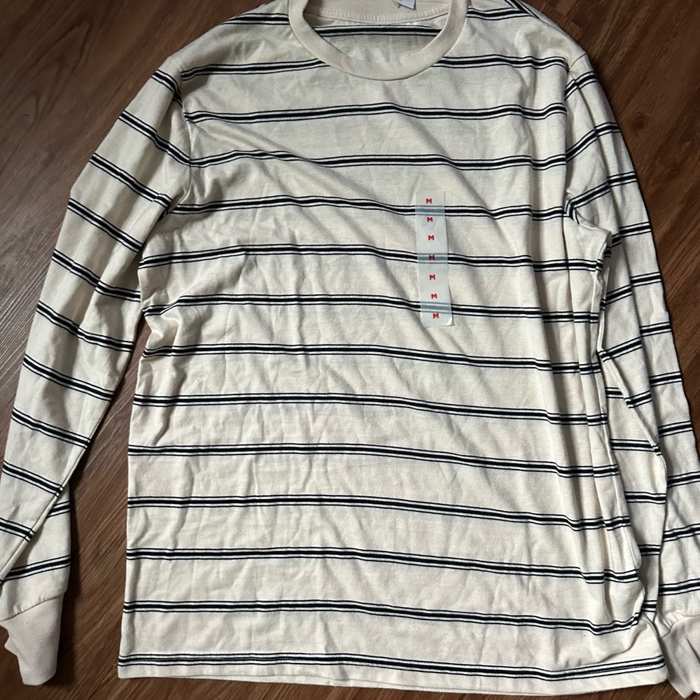 Men's Cream Striped Shirt NWT